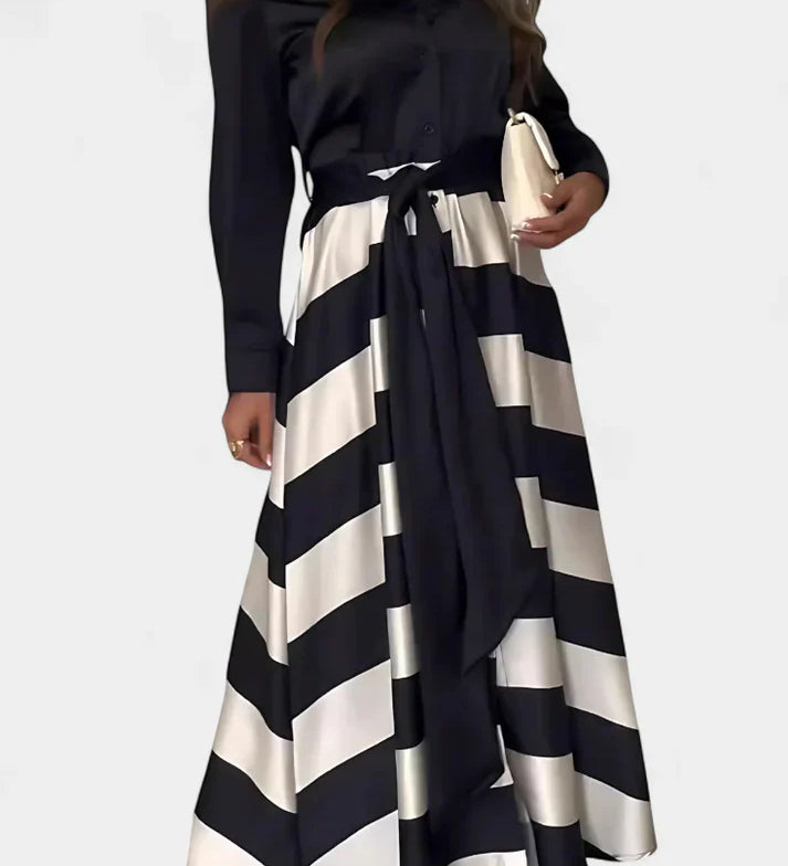 Zsófia | Ērta svītraina maxi kleita