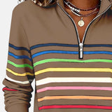 Vīne | Varavīksnes svītrains džemperis ar rāvējslēdzēju