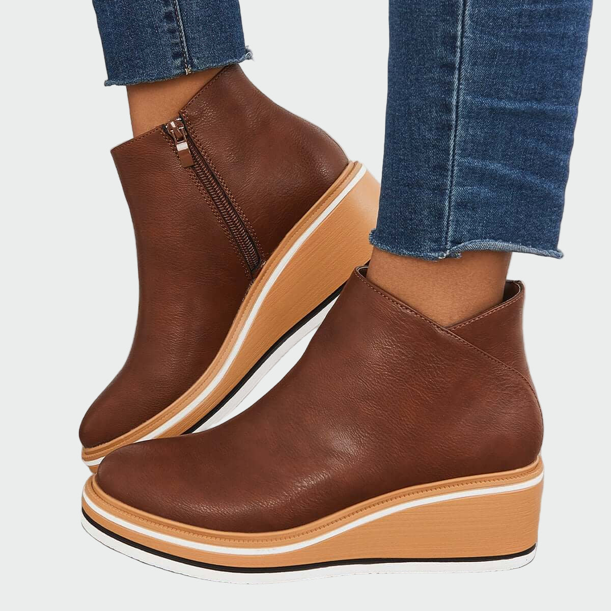 Panna | Melnas platformas ādas kurpes sievietēm