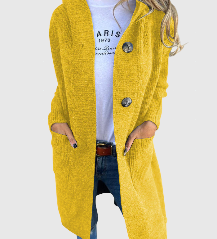 Gizel | Garš adīts mētelis ar kapuci