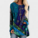 Ziedu | Ērta blūze ar etnisku rakstu