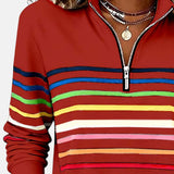 Vīne | Varavīksnes svītrains džemperis ar rāvējslēdzēju