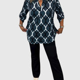 Noor | Eleganta blūze ar grafisku rakstu