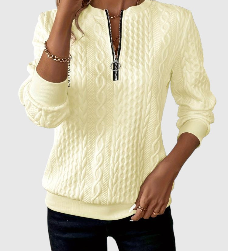 Amalie | Elegants adīts džemperis ar rāvējslēdzēju