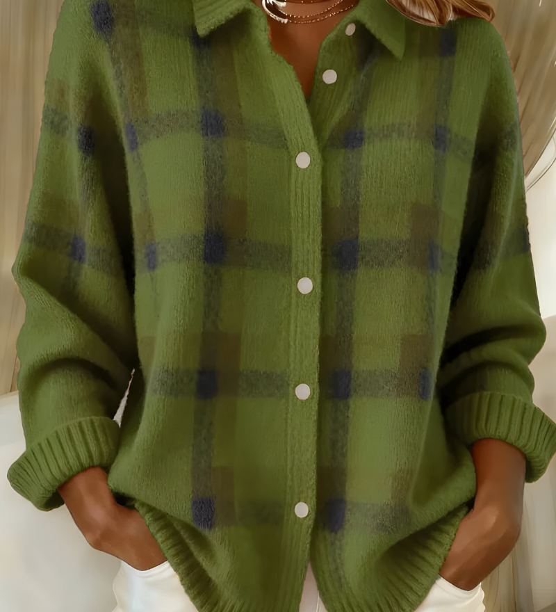 Anna | Mīksts rūtains adīts kardigans