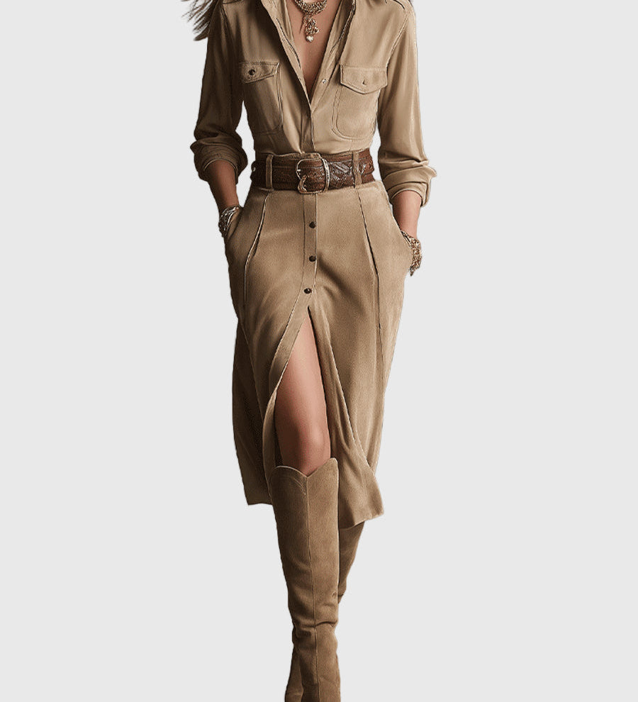 Sofija | Eleganta zamšādas kleita