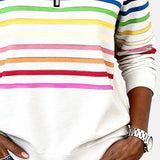 Vīne | Varavīksnes svītrains džemperis ar rāvējslēdzēju