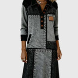 Vellora | Krāsaina paneļu kleita ar pogām