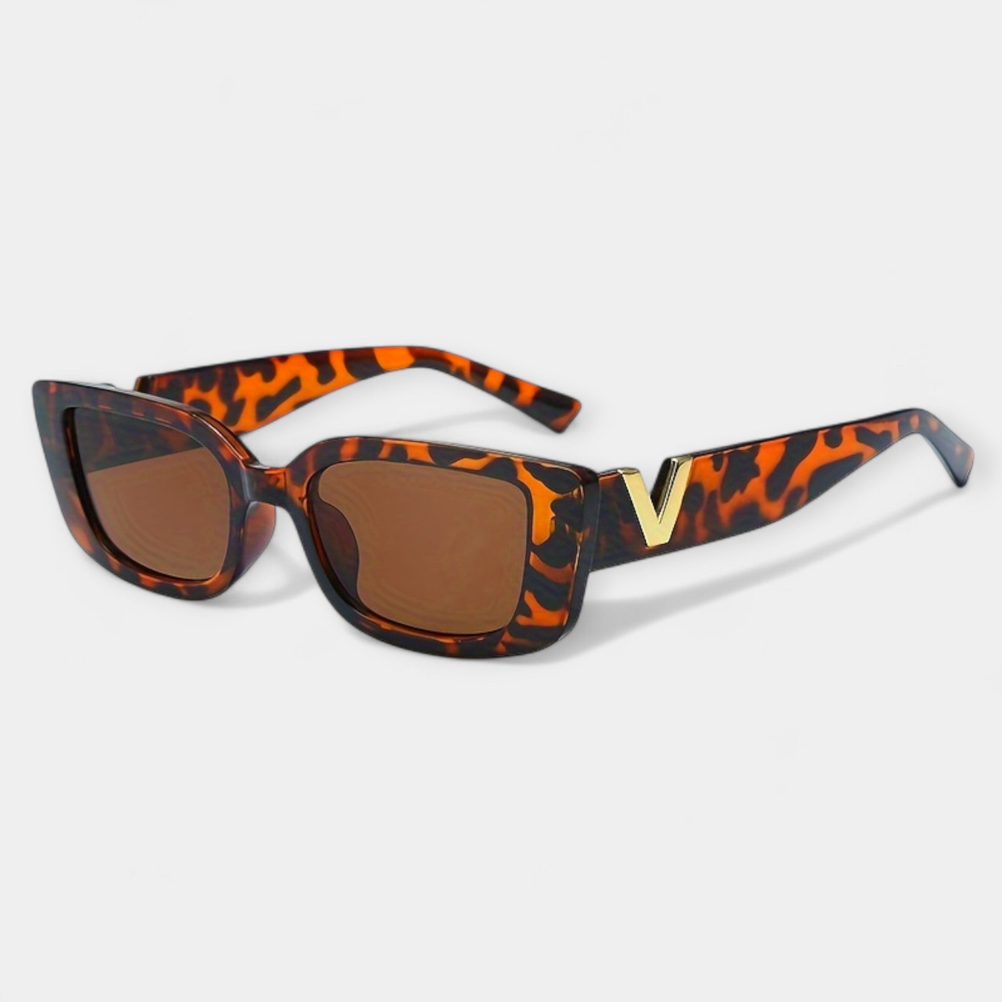 Jasmīna | Melnas kvadrātveida brilles ar zeltu