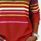 Vīne | Varavīksnes svītrains džemperis ar rāvējslēdzēju