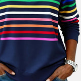 Vīne | Varavīksnes svītrains džemperis ar rāvējslēdzēju