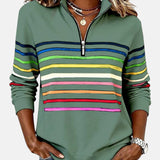 Vīne | Varavīksnes svītrains džemperis ar rāvējslēdzēju