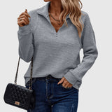 Lenka | Elegants džemperis ar pusrāvējslēdzēju