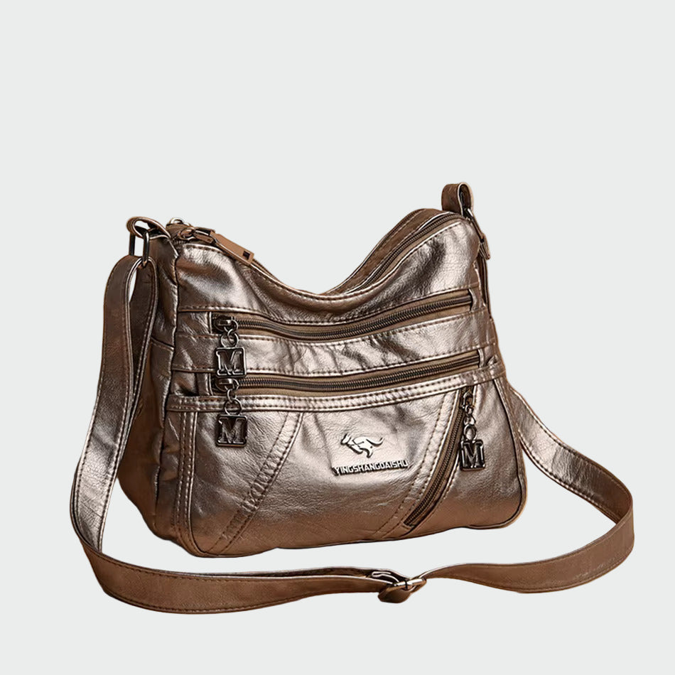 Dóra | Eleganta melna plecu soma, praktiska