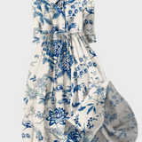 Petra | Gara kleita ar baltu un zilu rakstu