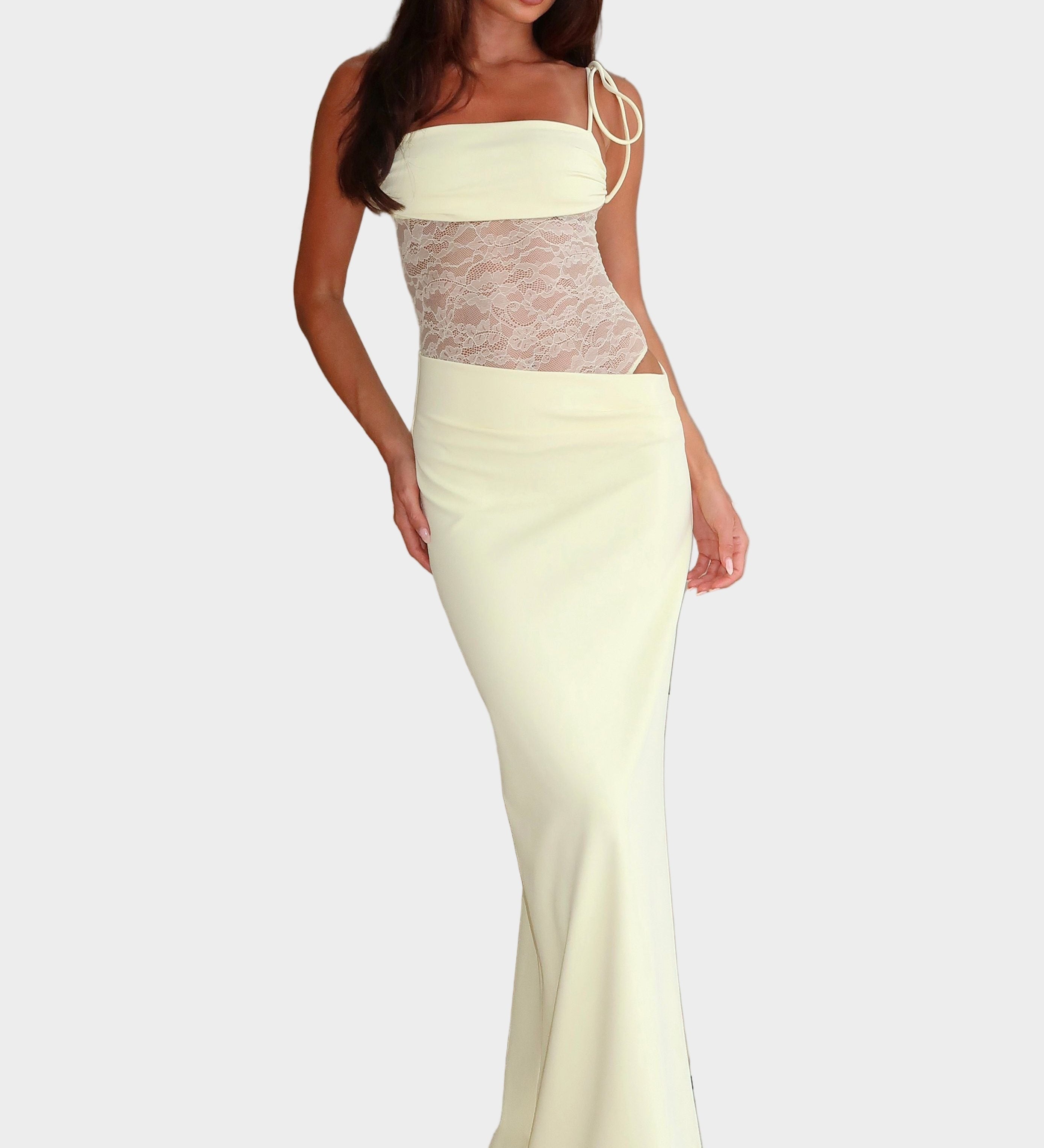 Fanni | Eleganta pasteļdzeltena kleita