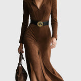 Kalistra | Mākslīgās zamšādas svārki zem ceļiem