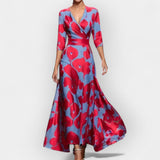 Réka | Eleganta puķaina maxi kleita