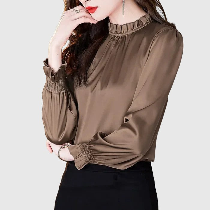 Jana | Eleganta zīda blūze ar izsmalcinātām detaļām