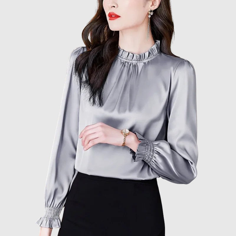 Jana | Eleganta zīda blūze ar izsmalcinātām detaļām