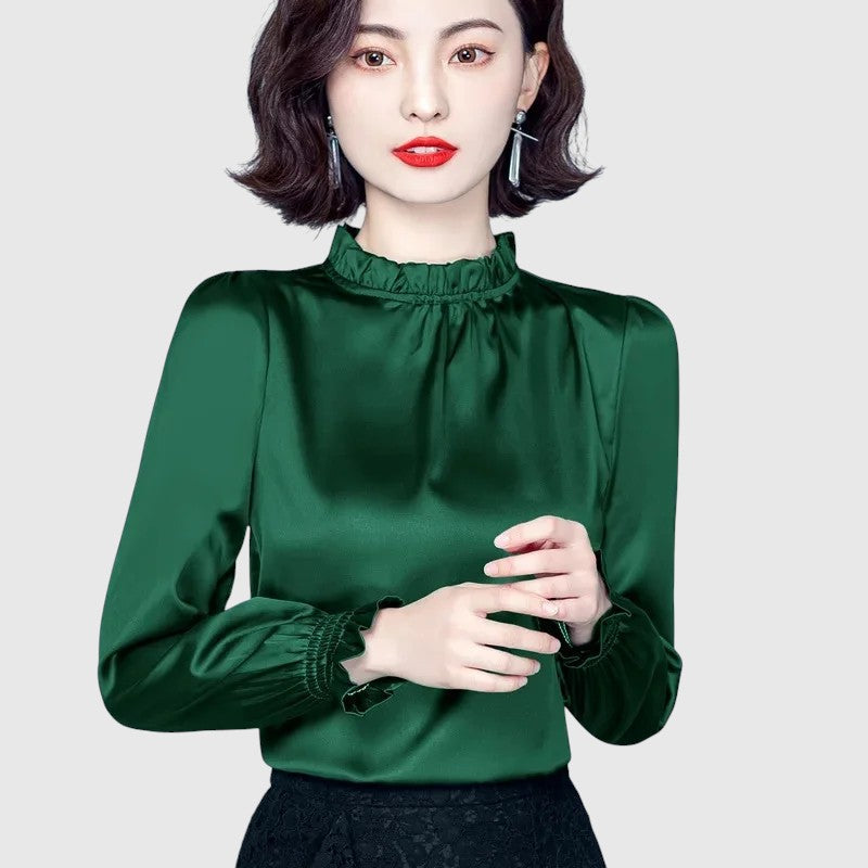 Jana | Eleganta zīda blūze ar izsmalcinātām detaļām