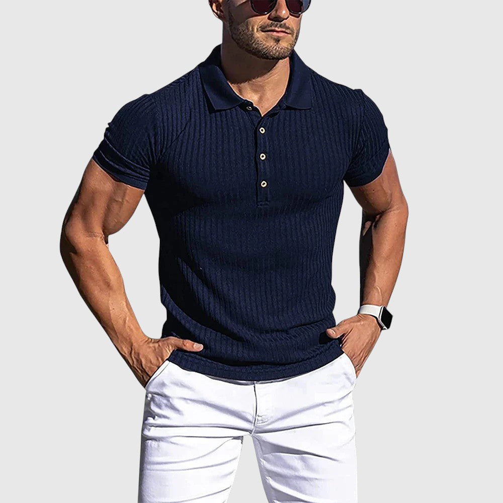 Henrik | Elegants svītrains vīriešu polo krekls