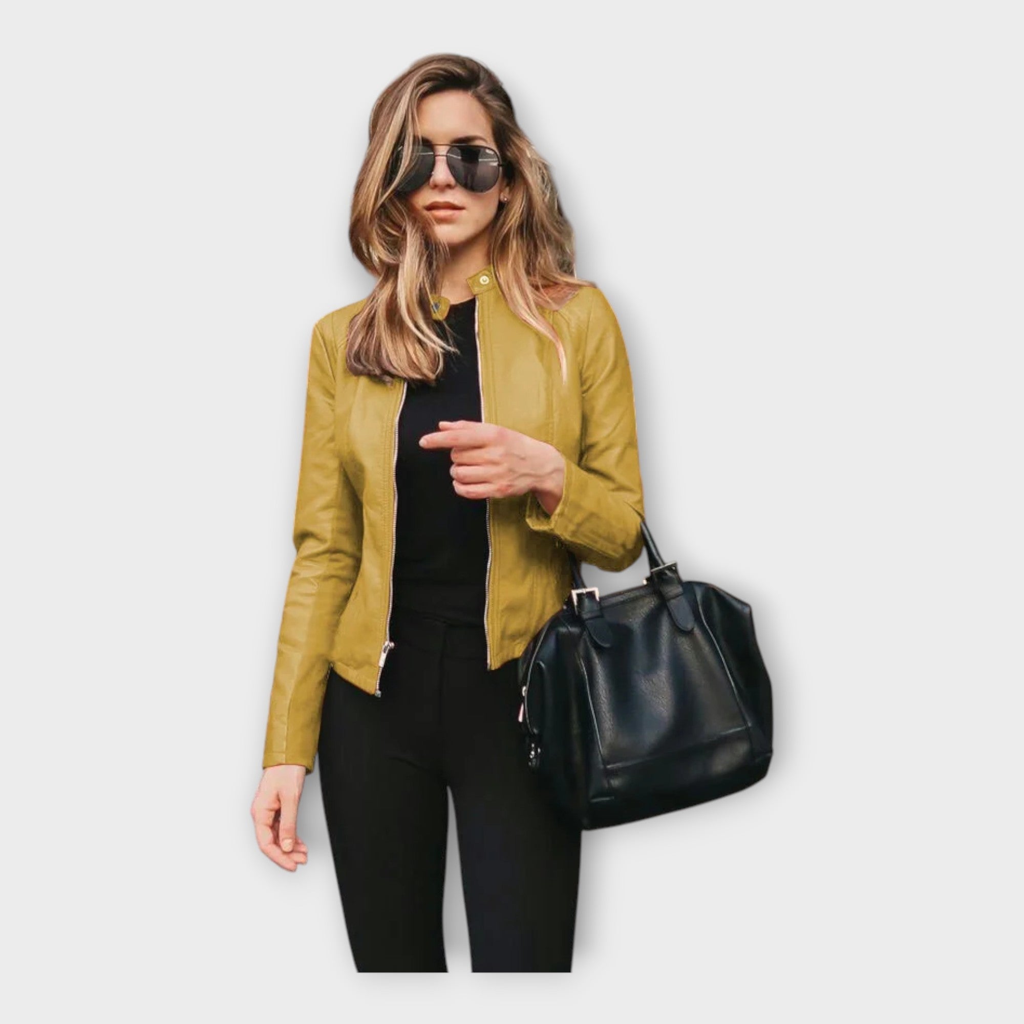 Roze | Eleganta ādas jaka ikvienam gadījumam