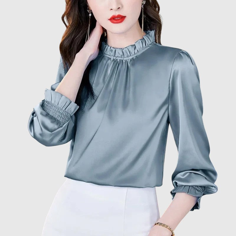 Jana | Eleganta zīda blūze ar izsmalcinātām detaļām