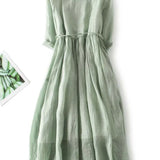 Noémi | Maigi zaļa, eleganta garā kleita