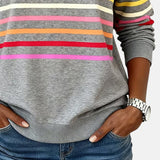 Vīne | Varavīksnes svītrains džemperis ar rāvējslēdzēju