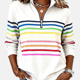 Vīne | Varavīksnes svītrains džemperis ar rāvējslēdzēju