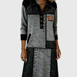 Vellora | Krāsaina paneļu kleita ar pogām