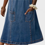 Helga | Mīksta džinsa kleita ar kabatām