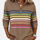 Vīne | Varavīksnes svītrains džemperis ar rāvējslēdzēju