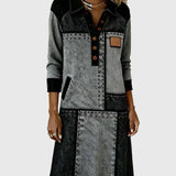 Vellora | Krāsaina paneļu kleita ar pogām