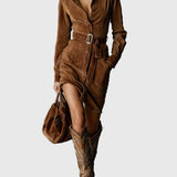 Liana | Grezna zamšādas midi kleita