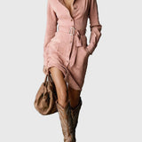 Liana | Grezna zamšādas midi kleita