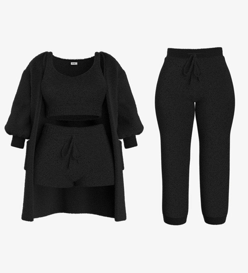 Flora | Grezns mīksts buklē pidžamas komplekts