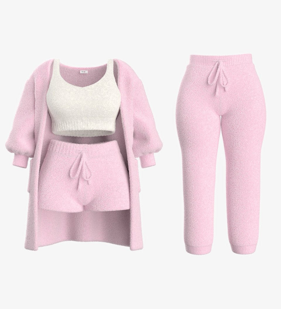 Flora | Grezns mīksts buklē pidžamas komplekts