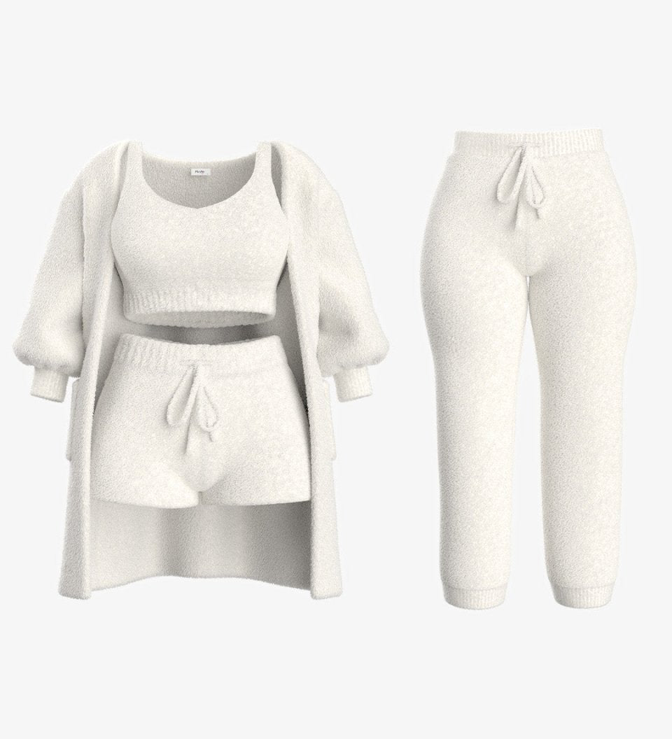 Flora | Grezns mīksts buklē pidžamas komplekts