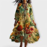 Marina | Eleganta boho stila kleita ar ziedu rakstu