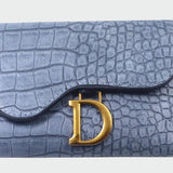 Petra | Elegants melns krokodila raksta maks