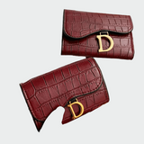 Petra | Elegants melns krokodila raksta maks